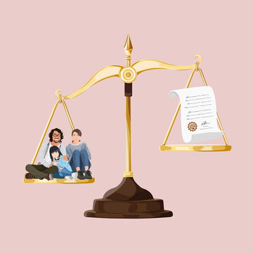 Legal system, aesthetic illustration, design resource
