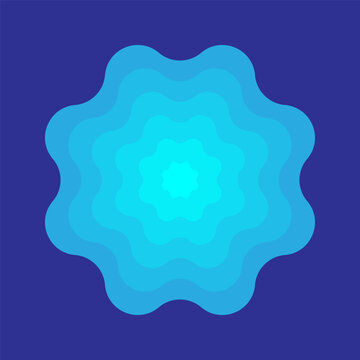 Radiant Yellow Gradient Concentric Wavy Shape Ornament