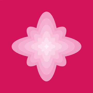 Symmetrical Pink Layered Star Shape Ornament Decorative Design