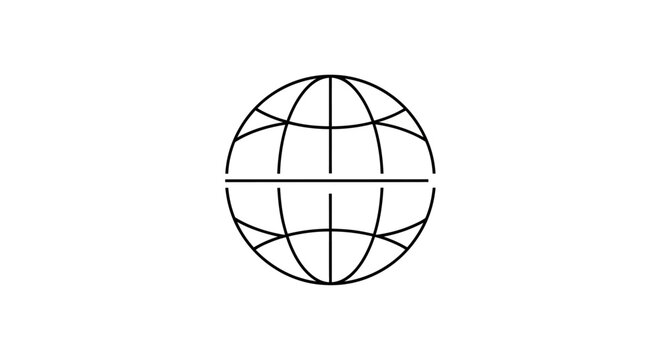 Simple Black Globe Icon Symbol.