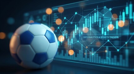 Obraz premium Football analytics and data visualization, showcasing the intersection of sports and technology.