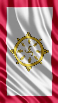 Professional animation of the Sikkim flag waving in the wind, ideal for regional identity projects, Himalayan culture content, education, web banner use, and historical visuals.