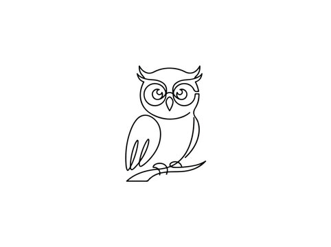 Owl wearing academic glasses vector illustration