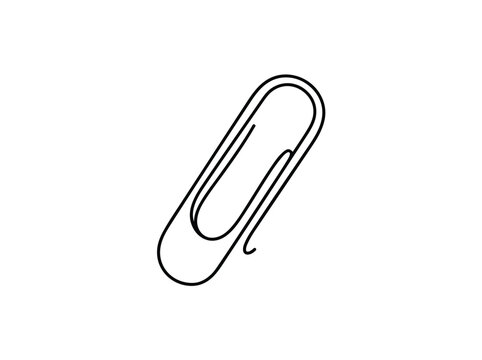 Single line drawing of a paperclip