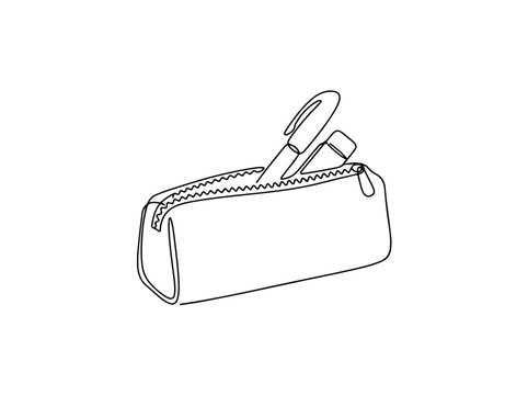 Pencil case with pen and eraser