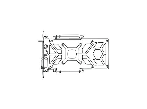 VGA card backplate vector illustration