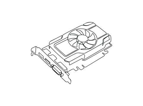 Single line drawing of a VGA card