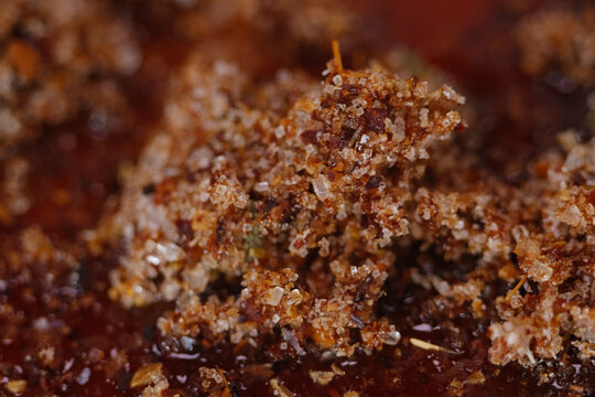Macro texture of dry tomyam instant seasoning 