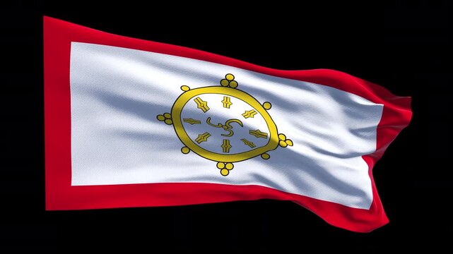 Professional animation of the Sikkim flag waving in the wind, ideal for regional identity projects, Himalayan culture content, education, web banner use, and historical visuals.