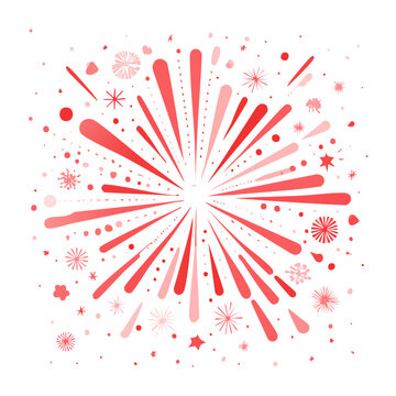 Red firework burst vector pattern