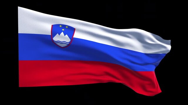 Professional animation of the Slovenia flag waving in the wind, ideal for European travel content, cultural projects, education, web banner use, and national holiday visuals.