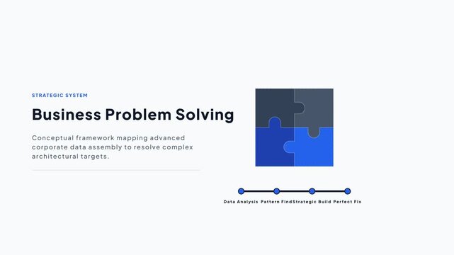 Business problem solving jigsaw puzzle infographic video mapping strategic system data