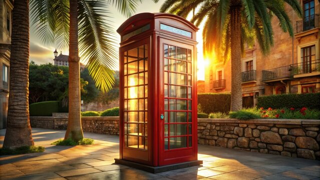 Old phone booth in spain