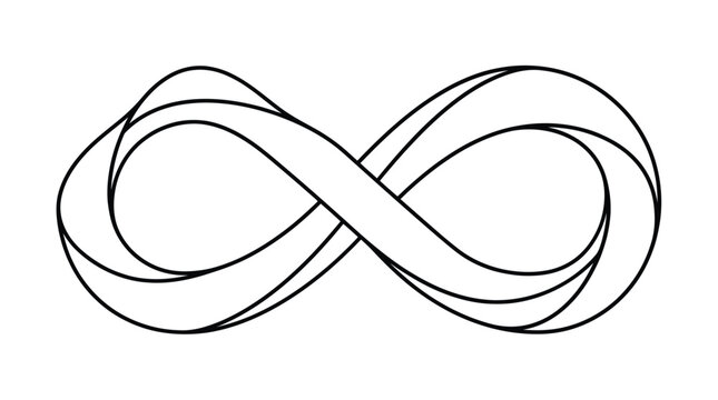 Abstract Infinity Symbol Outline Drawing, Endless Loop, Eternal Concept