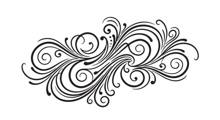 Fototapeta premium Elegant black spiral loops, flowing line artwork, isolated on white background, contemporary vector silhouette
