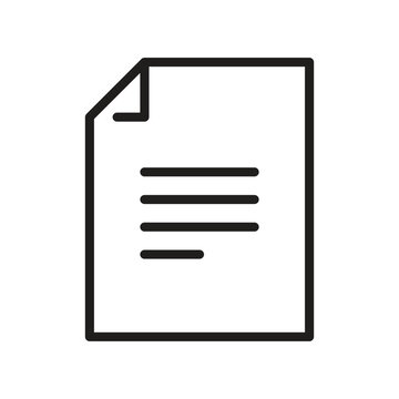 Document line icon with four text lines isolated on white background.