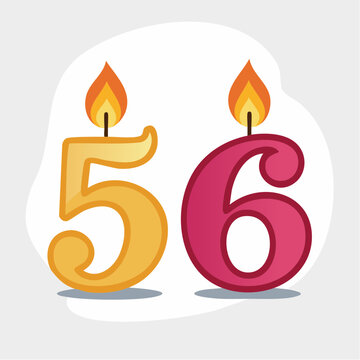 Birthday Candles Number 56