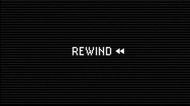 Cyberpunk green neon rewind display background with linear data distortion and tech noise. 4K Video