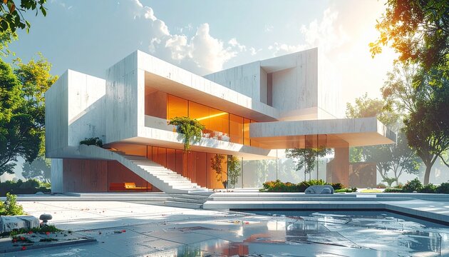 Modern concrete luxury home