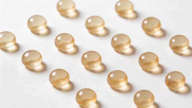 Clear Gel Capsules Arranged in Rows