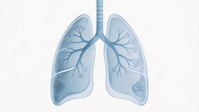 Human lungs anatomy illustration