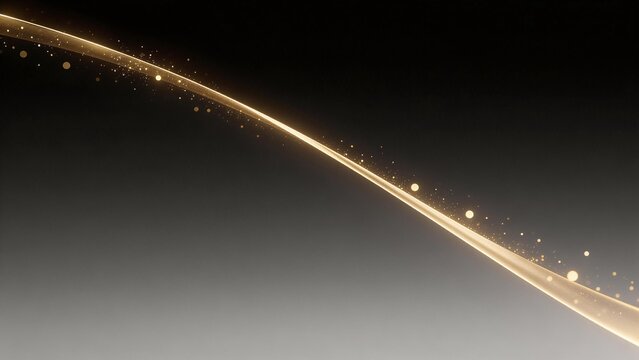 Golden light streak with glowing particles