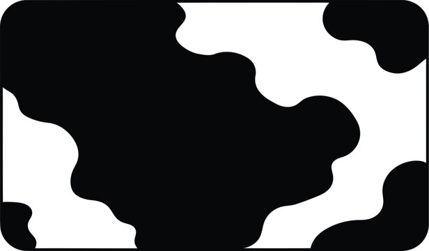 Abstract black and white cow print pattern design with organic irregular shapes and spots for modern artistic backgrounds and creative surface textures illustration