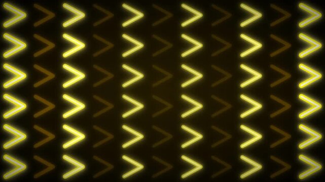 Energetic Flashing Yellow Neon Right Arrows Dynamic Transition Loop