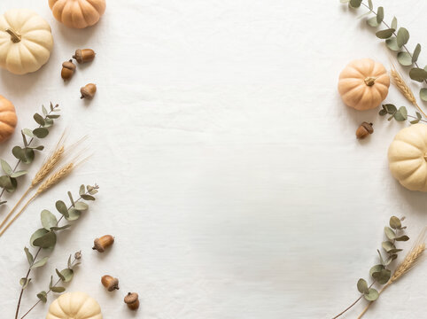 Autumn pumpkin border background