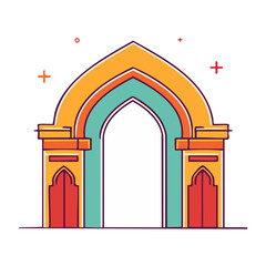 Fototapeta premium Flat color church illustration with cross