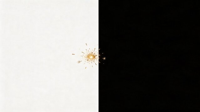 Firework spark on black and white background
