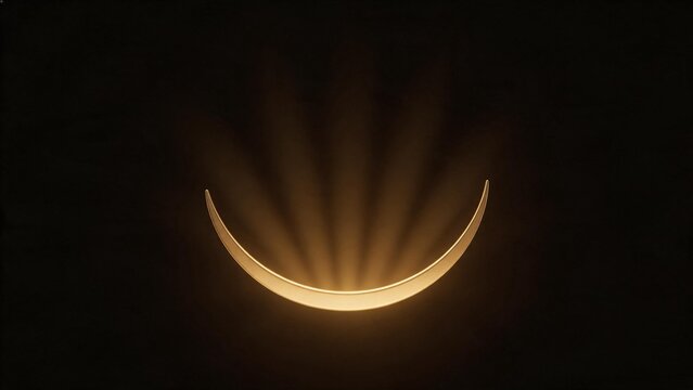 Partial solar eclipse with crescent sun