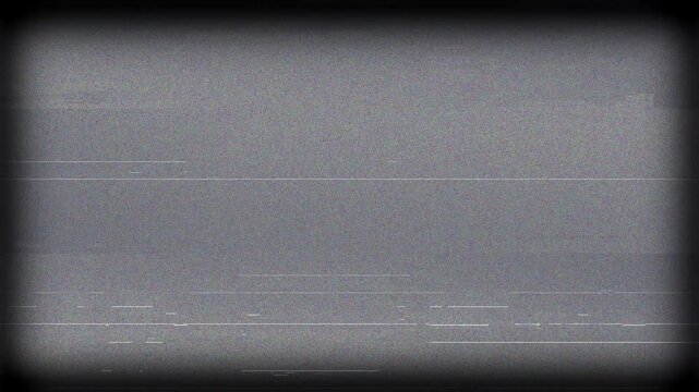Subtle gray CRT static noise background with fine analog scanlines and vignette shadow. 4K Video