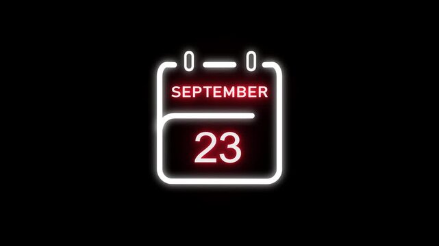 September calendar icon. 23 August calendar date animation. Countdown calendar concept. and stunning 4k animation.