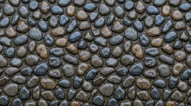 Wet cobble stone texture seamless background