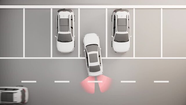 Autonomous Driving Car Park Assist with Collision Warning Sensors