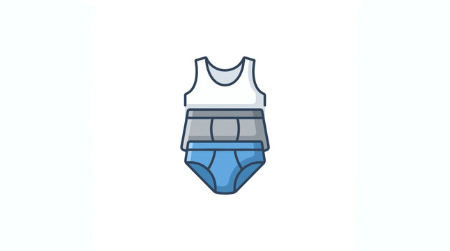 Minimalist Vector Illustration of Men's Underwear and Undershirt Set