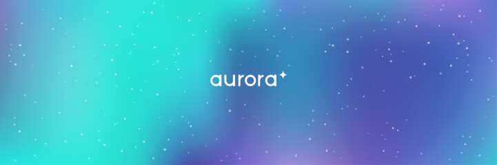 Aurora Light Gradient. Borealis Gradient Blur. Space Texture With Digital Hologram Effect. Northern Aurora Light. Trendy Arctic Web With Cosmic Element. Green, Blue And Purple Abstract Sky. © Holo Art
