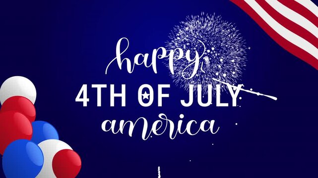 4th july text in celebration of happy independence day. Ideal for social media posts, invitations, and event promotions.