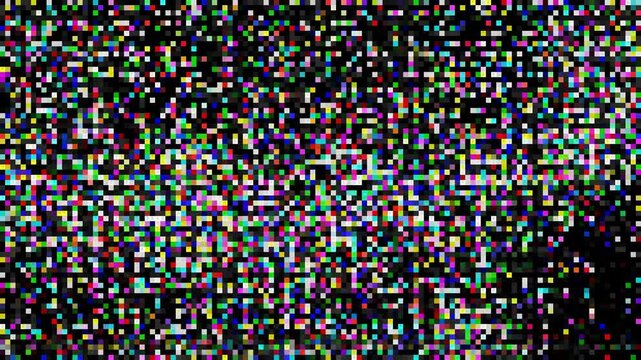 Digital TV Static and Glitch Distortion Background. 4K Video