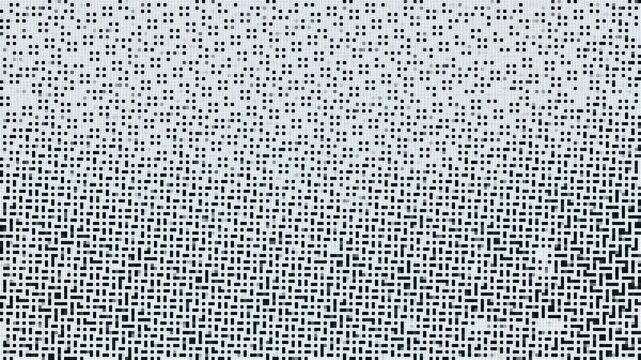 Abstract monochrome digital noise and shifting geometric patterns. 4K Video