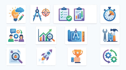 Fototapeta premium Business icons and symbols collection.