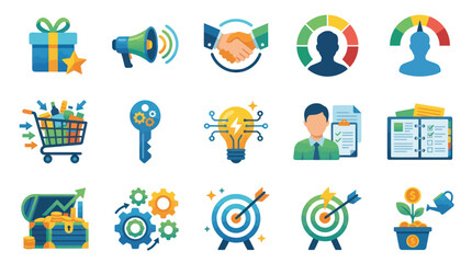 Fototapeta premium Business icons for marketing strategy.