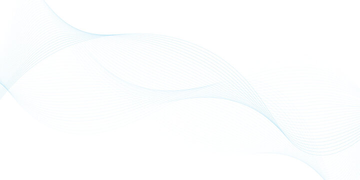 Abstract flowing lines, delicate light blue wave patterns, clean white background, modern graphic design element, elegant fluid motion