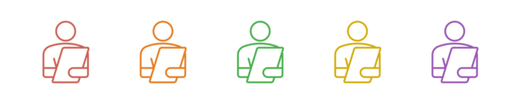 Supervisor Icon Set Multiple Style Collection. Vector Illustration Concept Designed In Line Colorful Style