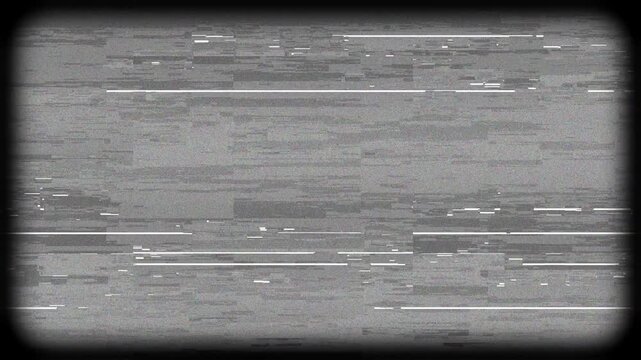 Bright gray CRT screen texture overlay with rounded vignette border distortion. 4K VIdeo
