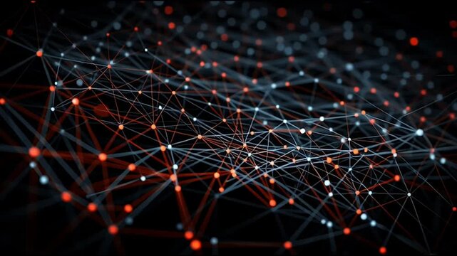abstract innovative cyber security network, using interconnected nodes to represent business partnerships on the Smart digital Innovation city with connection network reciprocity over the smart city
