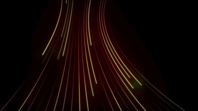 Futuristic Purple Laser Animation, Energy Light Waves in Dark Space, Bright Line Flow Background, Tech Motion Video Asset Effect