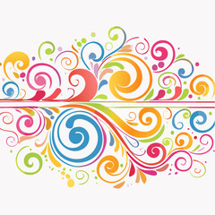 Fototapeta premium Colorful Swirls and Flourishes Border Design