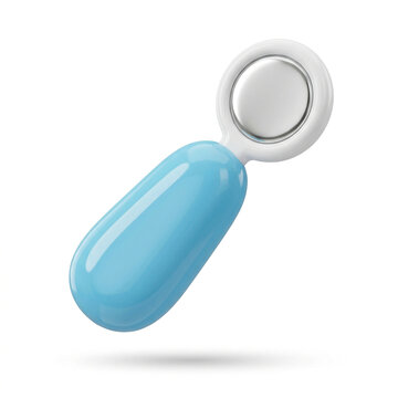 Minimalist display of a textless plastic dental mirror showcasing a soft drop shadow